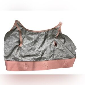 Bravado Pumping Bra, Gray & Pink, clasps made to attach to nursing bras